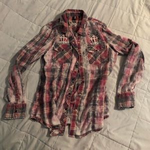 Affliction button down blouse